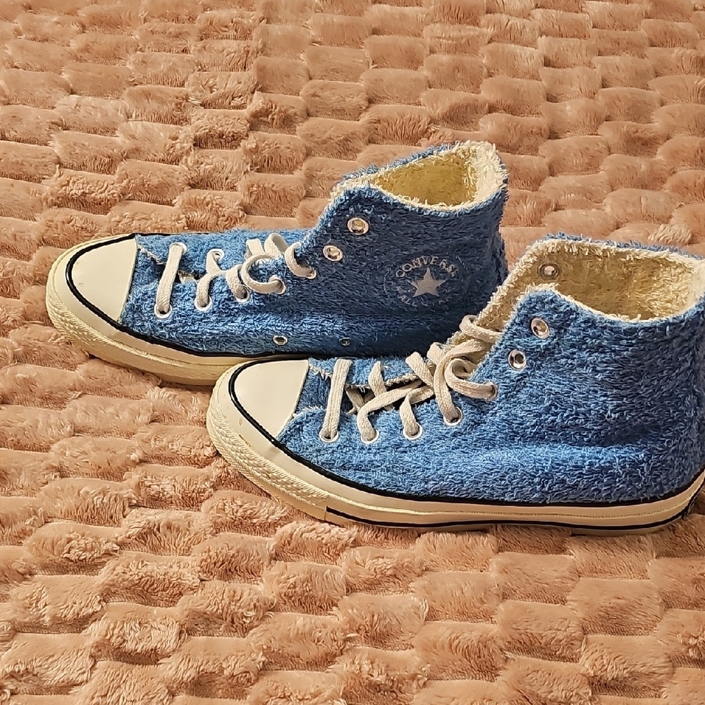 Converse Mens Blue High-Top Sneakers Fuzzy8